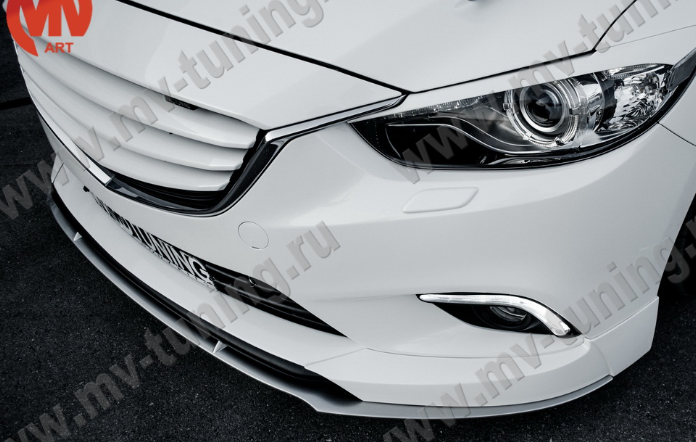 Сплиттер переднего бампера под клыки № 1 "SkyActivSport" для Mazda 6 (2013-н.в.) купить недорого с доставкой в Можайск