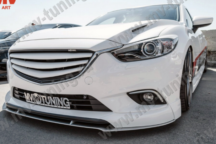 Сплиттер переднего бампера под клыки № 1 "SkyActivSport" для Mazda 6 (2013-н.в.) купить недорого с доставкой в Можайск