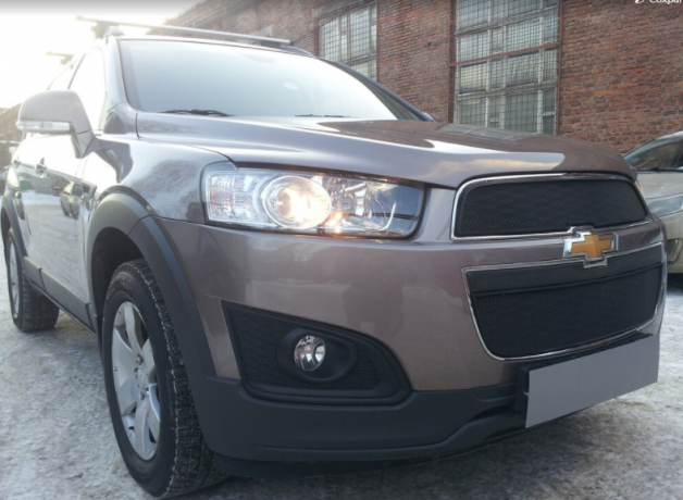 Защита радиатора "Standart" Chevrolet Captiva рестайлинг (2013-2015) чёрная купить недорого с доставкой в Можайск