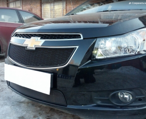 Защита радиатора "Standart" Chevrolet Cruze (2008-2013) верх, чёрная купить недорого с доставкой в Можайск