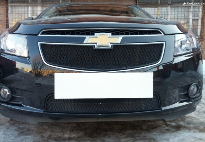 Защита радиатора "Standart" Chevrolet Cruze (2008-2013) верх, чёрная купить недорого с доставкой в Можайск