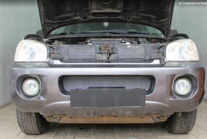 Защита радиатора "Standart" Hyundai Santa Fe (2000-2006) низ, хром купить недорого с доставкой в Можайск