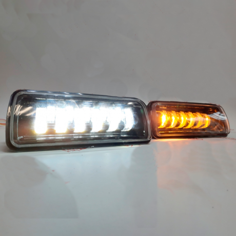 светодиодные led подфарники 11 линз sal-man с дхо, бегающим поворотником, дальним/ближним для л@да НИВ@ 4х4, urban, bronto купить недорого с доставкой в Можайск