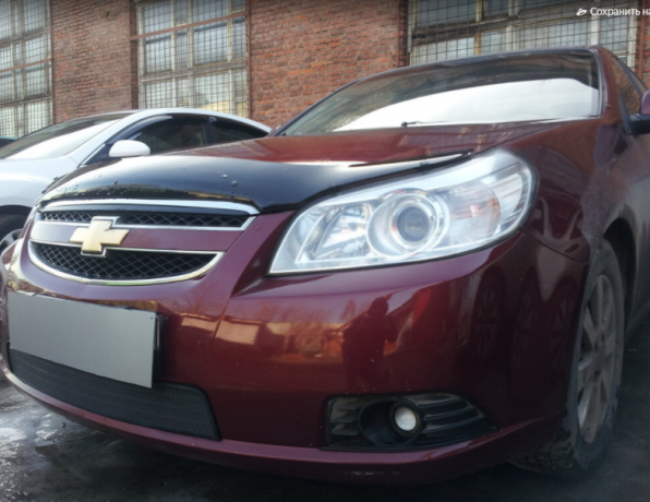 Защита радиатора "Standart" Chevrolet Epica (2006-2013) чёрная купить недорого с доставкой в Можайск