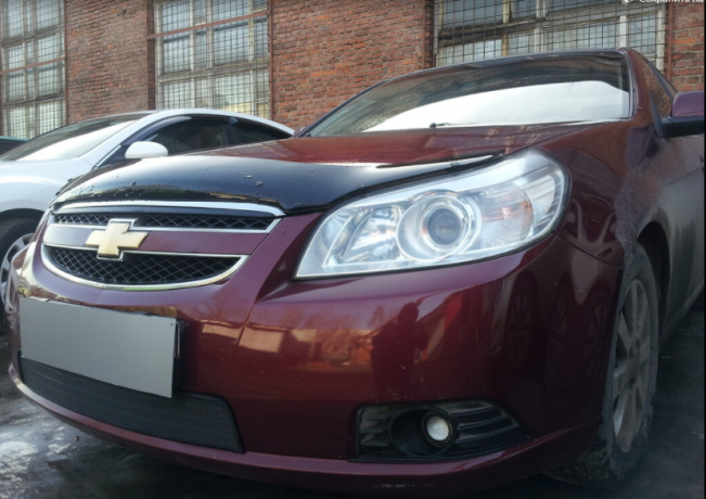 Защита радиатора "Standart" Chevrolet Epica (2006-2013) чёрная купить недорого с доставкой в Можайск