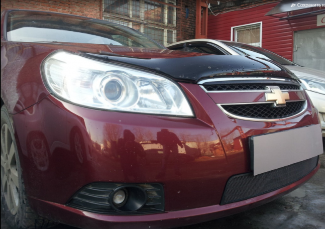 Защита радиатора "Standart" Chevrolet Epica (2006-2013) чёрная купить недорого с доставкой в Можайск