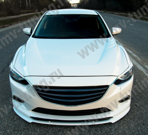 Сплиттер переднего бампера под клыки №2 "Lite Style" для Mazda 6 (2013-н.в.) купить недорого с доставкой в Можайск