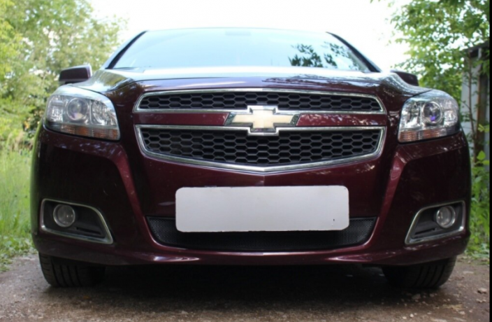 Защита радиатора "Standart" Chevrolet Malibu (2012-2015) чёрная купить недорого с доставкой в Можайск