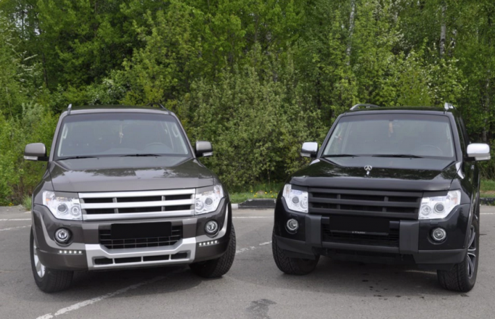 Накладка (юбка) переднего бампера "Broomer Design" (Без ДХЛ) для Mitsubishi Pajero IV (2006-2015) купить недорого с доставкой в Можайск
