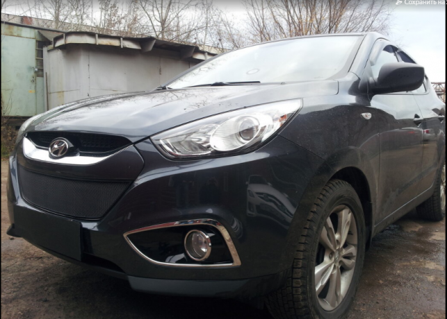 Защита радиатора "Standart" Hyundai ix35 (2009-2013) чёрная купить недорого с доставкой в Можайск