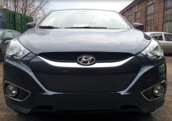 Защита радиатора "Standart" Hyundai ix35 (2009-2013) чёрная купить недорого с доставкой в Можайск