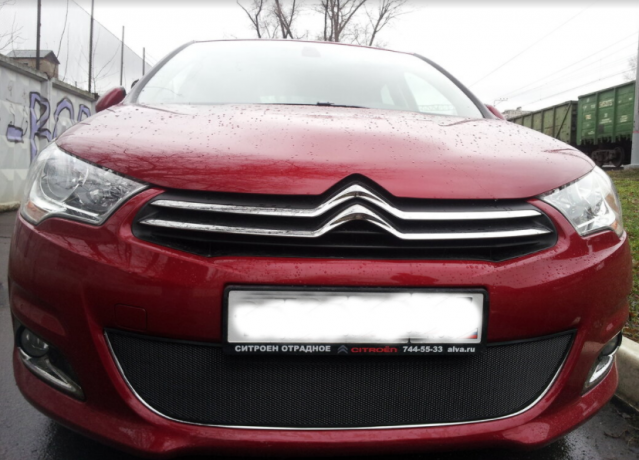 Защита радиатора "Standart" Citroen C4 (2010-2015) чёрная купить недорого с доставкой в Можайск