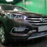 Защита радиатора "Standart" Hyundai Santa Fe (2015-2018) чёрная купить недорого с доставкой в Можайск