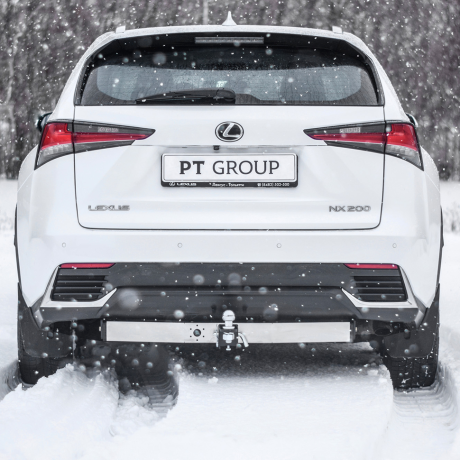 ТСУ /съемный квадрат/ с НЕРЖ накладкой TOYOTA RAV4 2013-2018/ LEXUS NX (с одной выхлопной трубой) 2014-н.в. купить недорого с доставкой в Можайск