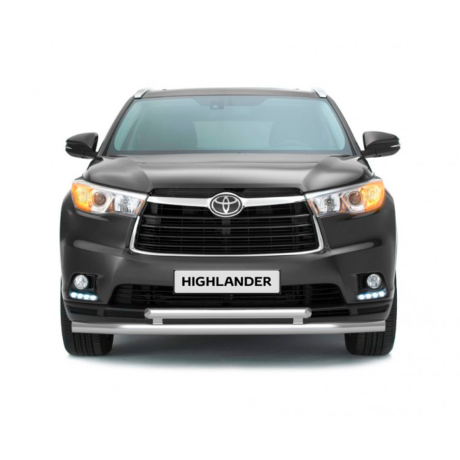 Защита переднего бампера двойная d63/51мм (НПС) Toyota Highlander (2014-н.в.) купить недорого с доставкой в Можайск
