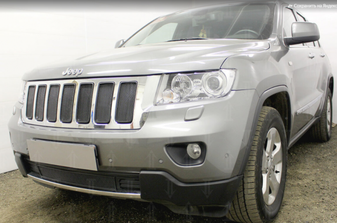 Защита радиатора "Standart" Jeep Grand Cherokee (2010-2013) верх, чёрный купить недорого с доставкой в Можайск
