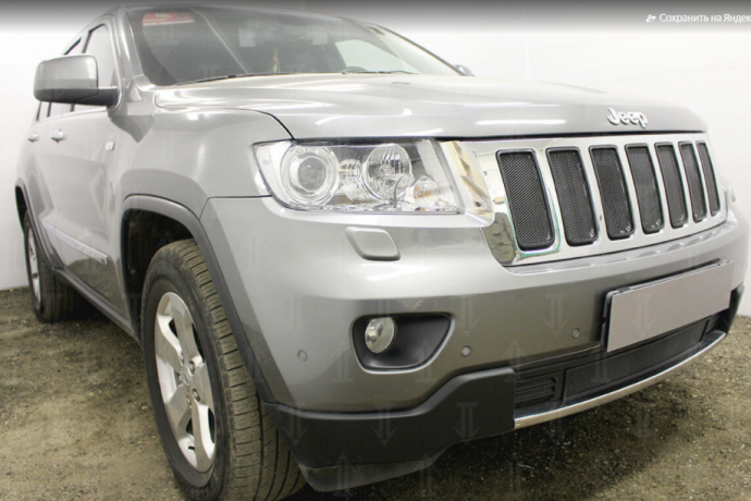 Защита радиатора "Standart" Jeep Grand Cherokee (2010-2013) верх, чёрный купить недорого с доставкой в Можайск