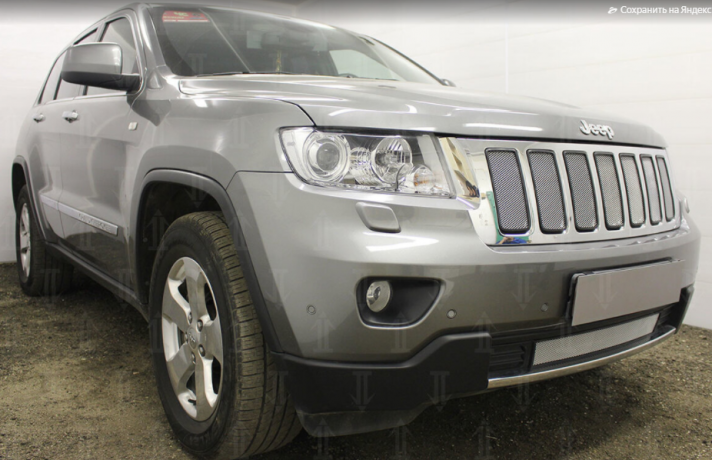 Защита радиатора "Standart" Jeep Grand Cherokee (2010-2013) верх, чёрный купить недорого с доставкой в Можайск