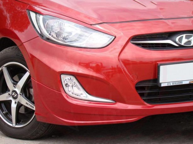 Накладки на фары (реснички) var №2 для Hyundai Solaris (2010-2013) купить недорого с доставкой в Можайск