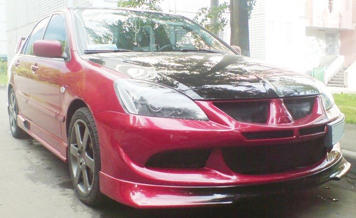Накладка (юбка) переднего бампера "EVO" (Для бампера EVO) для Mitsubishi Lancer IX (2003-2009) купить недорого с доставкой в Можайск