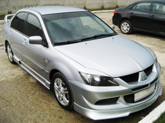 Накладка (юбка) переднего бампера "EVO" (Для бампера EVO) для Mitsubishi Lancer IX (2003-2009) купить недорого с доставкой в Можайск