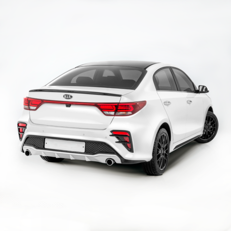 Бампер задний "Kudos" под раздвоенный глушитель для Kia Rio (2017-2020) купить недорого с доставкой в Можайск