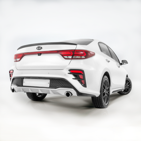 Бампер задний "Kudos" под раздвоенный глушитель для Kia Rio (2017-2020) купить недорого с доставкой в Можайск