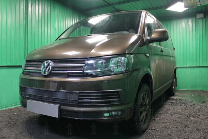 Защита радиатора "Standart" Volkswagen T6 Transporter, Multivan,Caravelle (2015-2020) низ, чёрная купить недорого с доставкой в Можайск