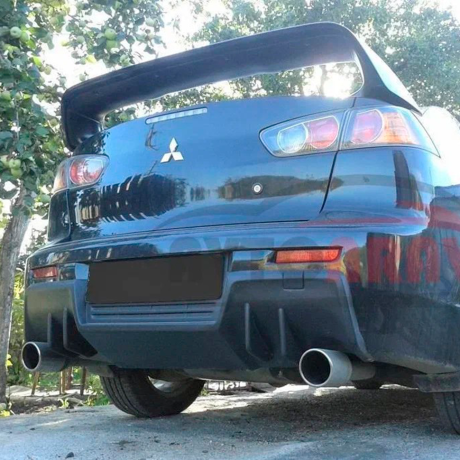 Диффузор "EVO" на задний бампер для Mitsubishi Lancer 10 (шагрень) купить недорого с доставкой в Можайск