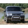 Кенгурин с дополнительной защитой двигателя «Низкий» (d63.5) B@3 2123 "Chevrolet Niv@", нержавеющая сталь купить недорого с доставкой в Можайск
