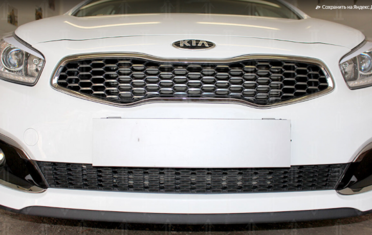 Защита радиатора "Standart" Kia Ceed (2015-2018) верх, чёрная (Luxe, Prestige, Premium) купить недорого с доставкой в Можайск