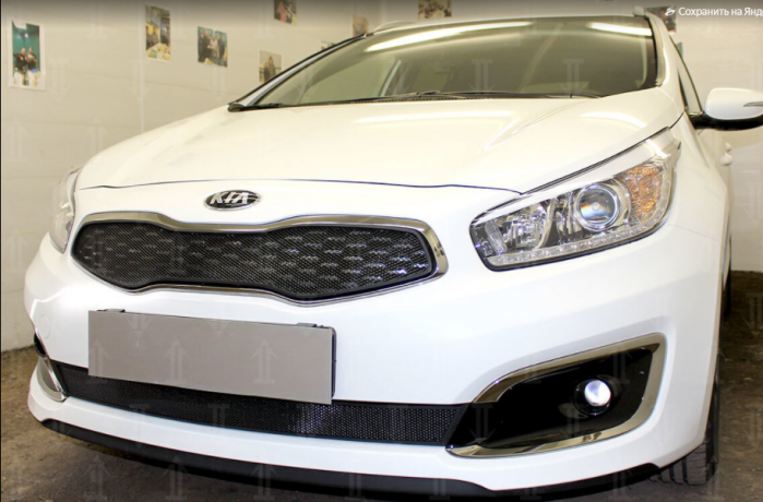 Защита радиатора "Standart" Kia Ceed (2015-2018) верх, чёрная (Luxe, Prestige, Premium) купить недорого с доставкой в Можайск