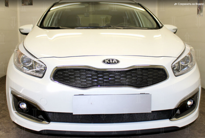 Защита радиатора "Standart" Kia Ceed (2015-2018) верх, чёрная (Luxe, Prestige, Premium) купить недорого с доставкой в Можайск