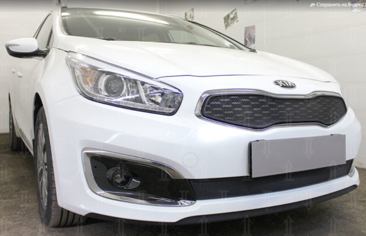Защита радиатора "Standart" Kia Ceed (2015-2018) верх, чёрная (Luxe, Prestige, Premium) купить недорого с доставкой в Можайск