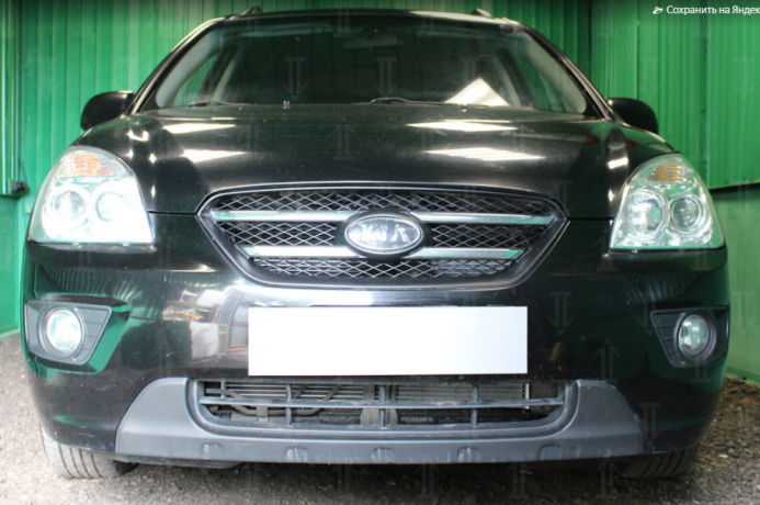 Защита радиатора "Standart" Kia Carens (2006-2012) чёрная купить недорого с доставкой в Можайск