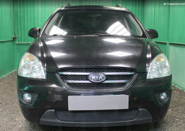 Защита радиатора "Standart" Kia Carens (2006-2012) чёрная купить недорого с доставкой в Можайск