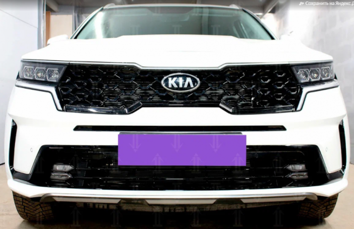 Защита радиатора "Standart" Kia Sorento (2020-н.в.) верх, чёрная купить недорого с доставкой в Можайск