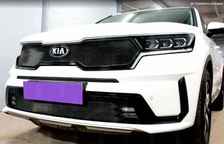 Защита радиатора "Standart" Kia Sorento (2020-н.в.) верх, чёрная купить недорого с доставкой в Можайск
