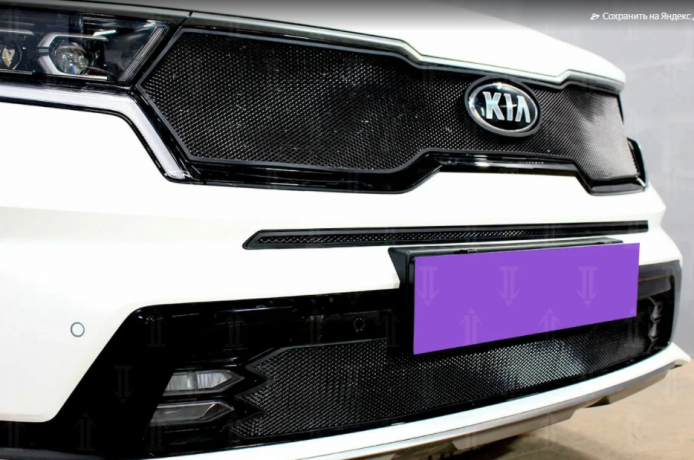 Защита радиатора "Standart" Kia Sorento (2020-н.в.) верх, чёрная купить недорого с доставкой в Можайск