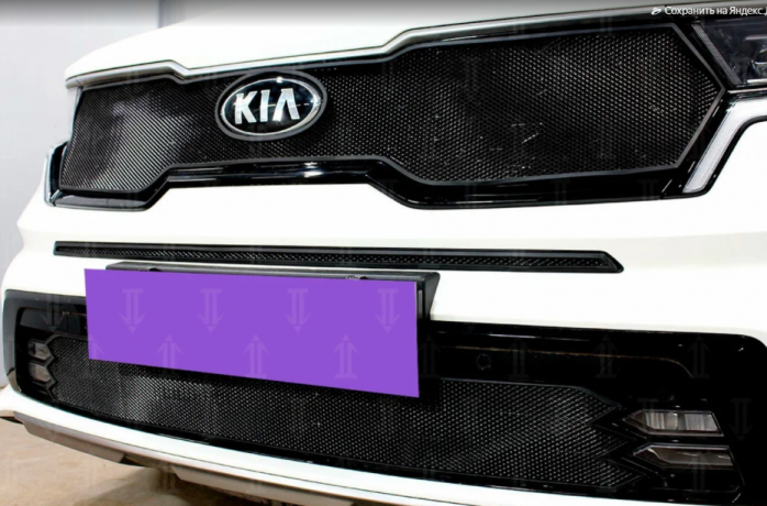 Защита радиатора "Standart" Kia Sorento (2020-н.в.) верх, чёрная купить недорого с доставкой в Можайск