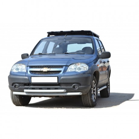 Защита переднего бампера «Труба двойная» (без коробочек), B@3 2123 "Chevrolet Niv@" RS купить недорого с доставкой в Можайск
