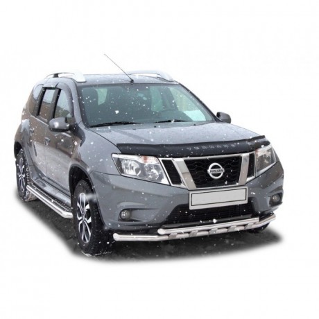 Защита переднего бампера «Труба двойная» (d63,5) для Nissan Terrano (2014-н.в.)(Окрашенное) купить недорого с доставкой в Можайск