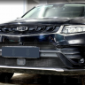 Защита радиатора "Standart" Geely Tugella FY11 (2019-н.в.) верх с камерой, чёрная купить недорого с доставкой в Можайск