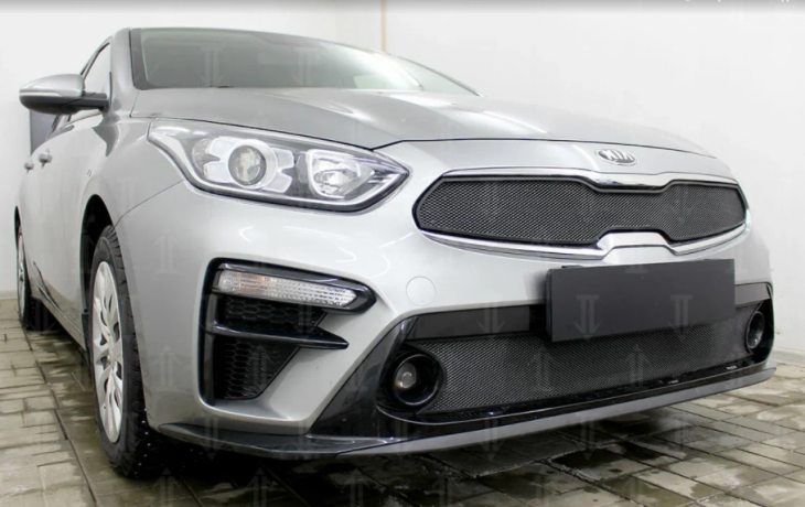 Защита радиатора "Standart" Kia Cerato (2018-н.в.) верх, чёрная купить недорого с доставкой в Можайск