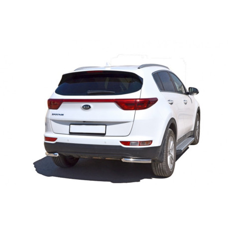 Защита заднего бампера «Уголки» (d51) для Kia Sportage (2016-н.в.)(Нерж. Сталь) купить недорого с доставкой в Можайск